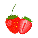 Strawberry isolated on White background, vector illustration.