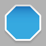 Empty hexagon sticker blue