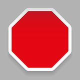Empty hexagon sticker red