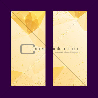 Set of polygonal golden backgrounds. Vector luxury background for certificate, gift,voucher, discount, invitation,wedding card.