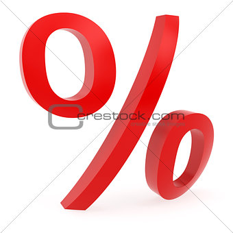 Curved red percent sign