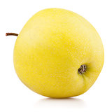 ripe yellow apple fruit isolated on white