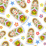 seamless pattern with russian dolls