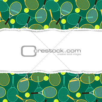 Pattern with tennis rackets and balls.