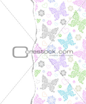 pattern with floral butterflies