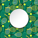 Invitation card with tennis rackets and balls