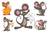 Cartoon character mouse and cheese