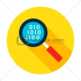 Data Search Flat Circle Icon