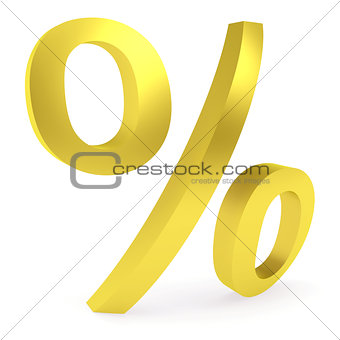 Curved golden percent sign