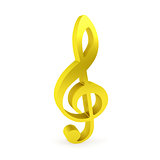 Curved golden treble clef