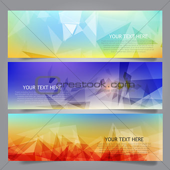 Abstract low poly banners