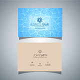 Business card with swimming pool water texture