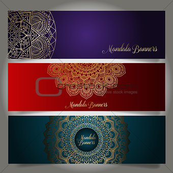 Luxury banners with mandala designs