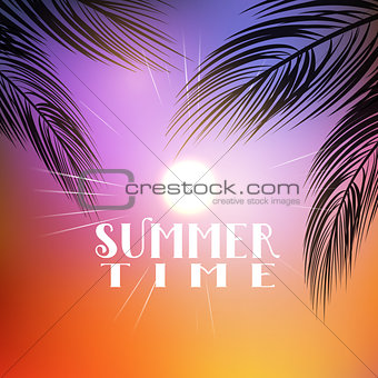 Summer palm tree background 