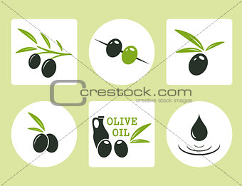 black and green olives with oil olive