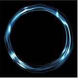 Blue glossy iridescent ring circle
