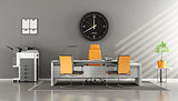 Modern gray and orange office