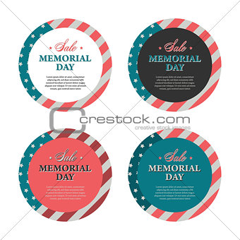 Memorial day banners and stickers