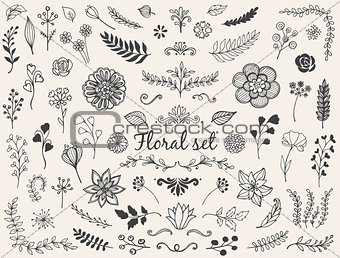 Vector floral doodles