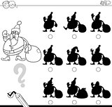 shadows game with santa for coloring