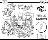 counting vehicles coloring page
