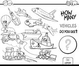 counting vehicles coloring book