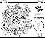 counting fruits coloring page