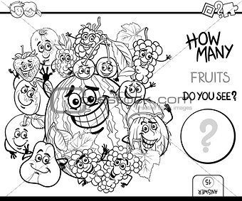 counting fruits coloring page