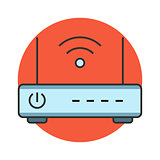 Wireless router flat line icon