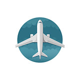 Vector icon of airplane top view