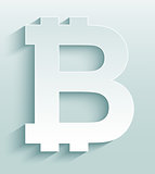 Bitcoin symbol virtual cryptocurrency money. Isolated on white icon
