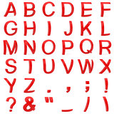 Red font from curved 3D capital letters