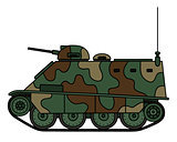 Old armored tracked vehicle