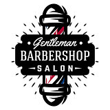 Logo for barbershop with barber pole