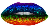 Rainbow Party Lips with Glitter