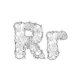 Flower alphabet. The letter R