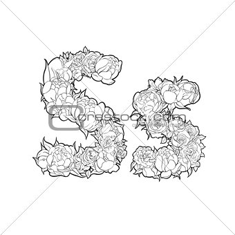 Letter S made of flowers