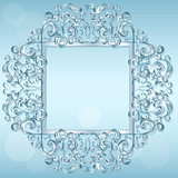 carved frame of ice for picture or photo 