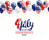4th of July - Independence day celebration background with party balloons and place for your text