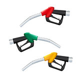 isolated gasoline pump red, yellow and green