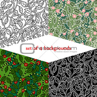 set of backgrounds with Jungle. vector