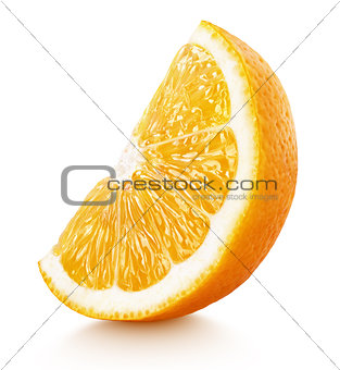 wedge of orange citrus fruit isolated on white