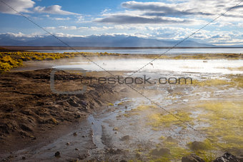 Lake in sol de manana geothermal field, sud Lipez reserva, Boliv