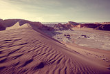 Sand dunes in Valle de la Luna, San Pedro de Atacama, Chile