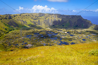 Rano Kau volcano crater in Easter Island