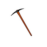 Mattock in black design with wooden handle