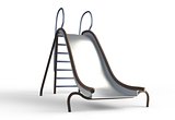 metal slide playground for children 3d illustration