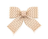 Beige bow. Decorative element for gift.