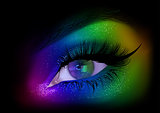 Rainbow Woman Eye Party Makeup