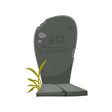 Cartoon Tombstone With RIP Illustration of a funny cartoon halloween tombstone for graveyard landscape with rest in peace inscription